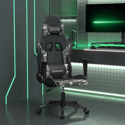 vidaXL - Massage - gamestoel - kunstleer - zwart - en - camouflage