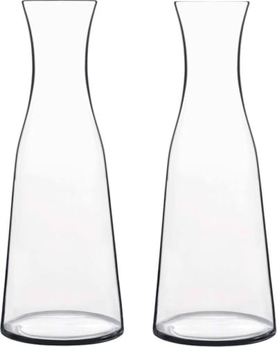 Glazen water karaffen van 1 Liter - 4x - Atelier- Sapkannen/waterkannen/schenkkannen - H28 cm