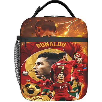R-Ronaldos 2026 Lunchtas Draagbare Lunchbox Kind Reizen Grafisch Ontwerp Koeltas Vrije Tijd Oxford Thermische Lunchtassen as picture black