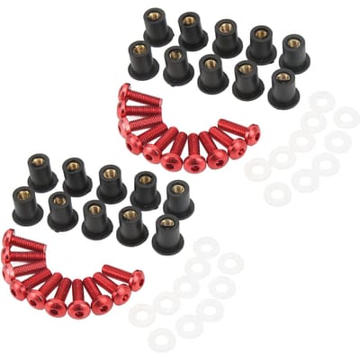 M5 Motorfiets Windscherm Bouten Moeren Pakkingen Set Aluminiumlegering Rubber Vervanging voor Suzuki Zwart