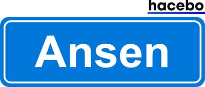 Hacebo - Plaatsnaam Sticker - 29x10 CM - Ansen sticker - Verkeersborden sticker - grappige cadeaus - Ansen