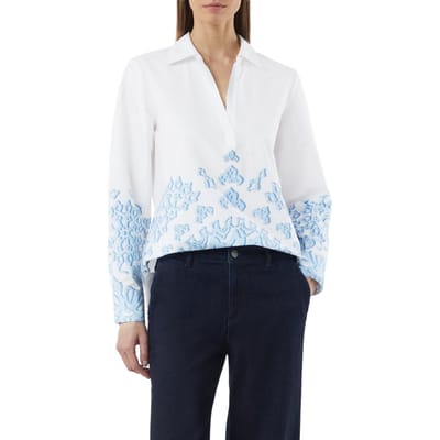 Relaxed fit blouse met V-hals