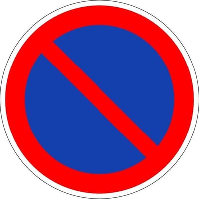 Verboden te parkeren bord - kunststof - E1 300 mm
