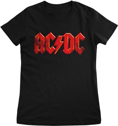 AC/DC Dames-T-shirt met distressed logo en meisjesachtige look PS-5-ACDC013-H86-3