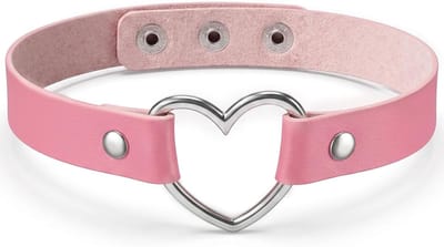 Roze PU-leren gothic choker voor dames, verstelbare punk halsketting voor festivals en cosplay, trendy accessoires voor vrouwen en meisjes
