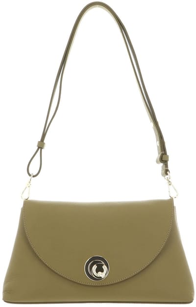 COCCINELLE Leren schoudertas Nikla Handbag Double Grainy Leather Seagrass / Sandshell kaki