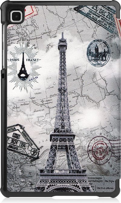 Hoesje - Geschikt voor Samsung Galaxy Tab S6 Lite - Dun & Stevig - Trifold Bookcase - Hard Cover - Hardcover Book Case - Tablet Hoes - Eiffeltoren