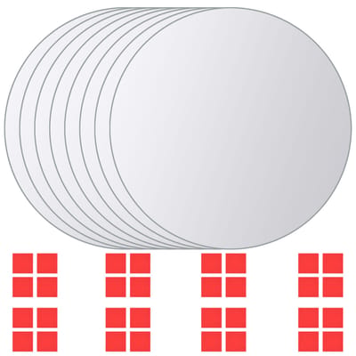 vidaXL - 16 - st - Spiegeltegels - rond - glas