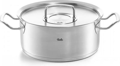 Fissler Original-Profi Collection - Lage Kookpan met RVS Deksel - Elke Warmtebron - 24cm - RVS