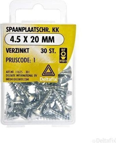 Spaanplaatschroeven Platkop Pozidriv Verzinkt 4.5x20mm