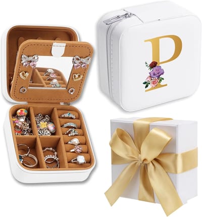 Elegante Sieradendoos met Spiegeltje – Cadeau voor Vrouwen, Reisformaat Organizer voor Horloges, Oorbellen en Kettingen