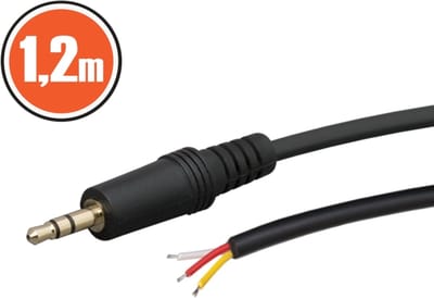 Stereo JACK Kabel 3,5 mm - 1,2 m Dunne Audiokabel voor TV, Laptop & Multimedia Apparatuur [20102]