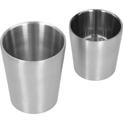 2 stuks 304 Roestvrij Staal Mokken Dubbele Wand Bier Wijn Bekers Koffiemok (180ml 300ml) gray