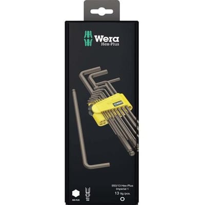 Wera 950/13 Hex-Plus Imperial 1 Inbus Haakse schroevendraaierset 3/8 inch, 5/16 inch, 1/16 inch, 1/4 inch, 3/16 inch, 7/32 inch, 5/32 inch, 9/64 inch,