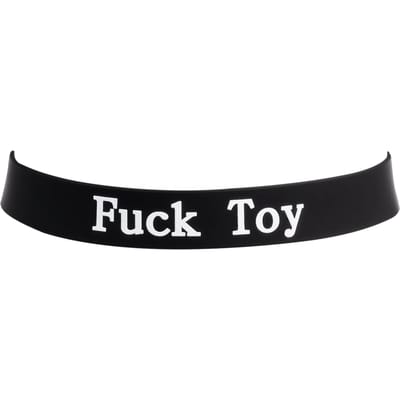 Rimba - Halsband - Collar Met Tekst - FUCK TOY - Siliconen - Zwart
