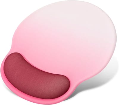 Comfortabele Gaming Muismat met Gel Wrist Rest, Desk Mat voor PC en Laptop, Roze Kleur