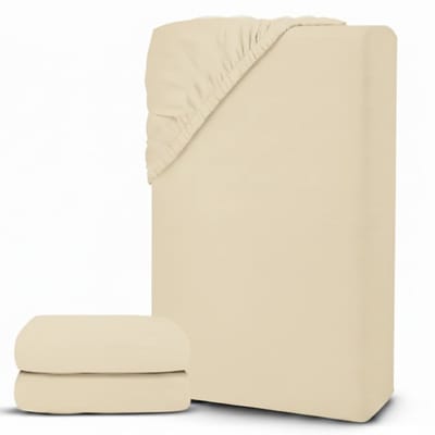 White-Label® Matrasovertrek 90x200 - Dekbedovertrek - Hoeslaken - Matrasbeschermer - Extra Zacht - Beige