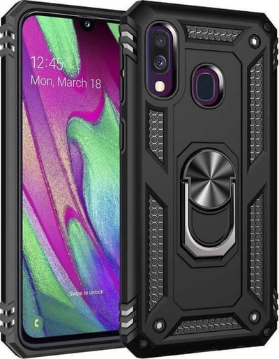iPhone X/XS Zwart Shockproof Militairy Hybrid Armour Case Hoesje Met Kickstand Ring -iPhone X/XS - Extreem Stevige Anti-Shock Hard Rugged Cover Bumper Hoes Met Magnetische Ringhouder - Stevige Shock Proof Backcover - Zwart