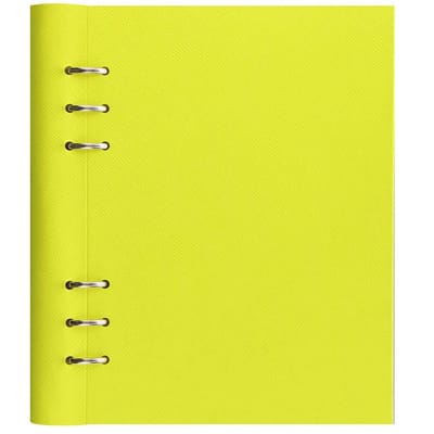 Clipbook A5 Saffiano Fluoro Yellow geel kunstleer 25 mm vulnotitie 145009