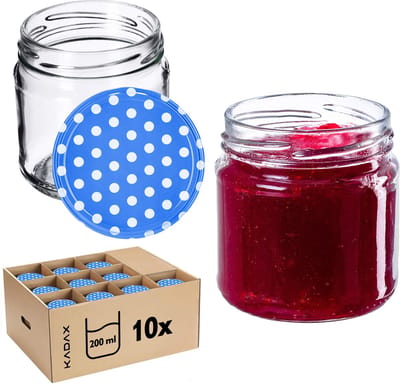 Lerma Weckpotten 200ml 10st 66mm + Deksels "Blauwe Erwten"