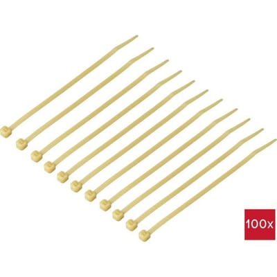 TRU COMPONENTS TC-12533328 Kabelbinder 150 mm 3.6 mm Lichtbruin Voor hoge temperatuurtoepassing 100 stuk(s)