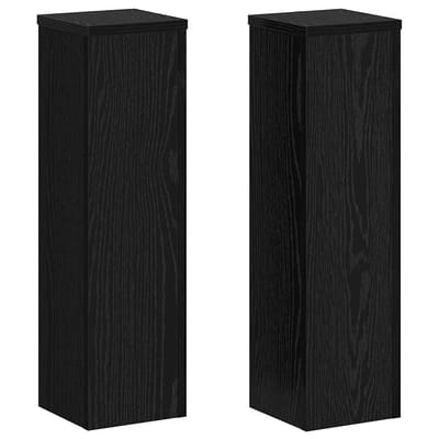 vidaXL - Plantenstand - 2 - st - Zwart - eiken - 17 - x - 17 - x - 60 - cm - Bewerkt - hout