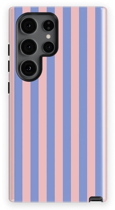 DripCase Gestreept Hoesje Samsung Galaxy S24 Ultra | Backcover met Mag | Stripes Motief | Trendy Case Samsung Galaxy S24 Ultra met Strepen Milkshake