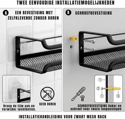 KAD® Kruidenrek - Kruidenpotjes - Ruimtebesparend & Overzichtelijk - Kruidenrek Staand - Zwart - 7cm x 29cm x 7cm
