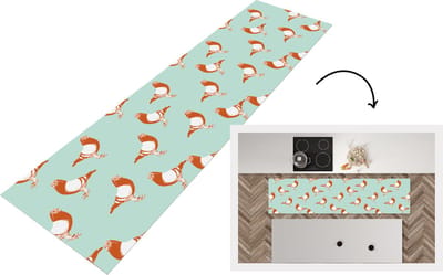 Keukenloper - Loper keuken - Duif - Vogel - Patroon - 200x50 cm - Keukenloper vinyl