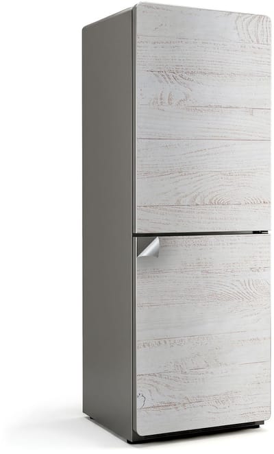 Wallfluent Koelkaststickers - Houten plankpatroon Koelkast Folie - 70 cm x 190 cm - Wit Koelkaststickers - Decoratieve Koelkaststicker - Koelkast Cover - Zelfklevende Koelkaststicker - Koelkast Versiering