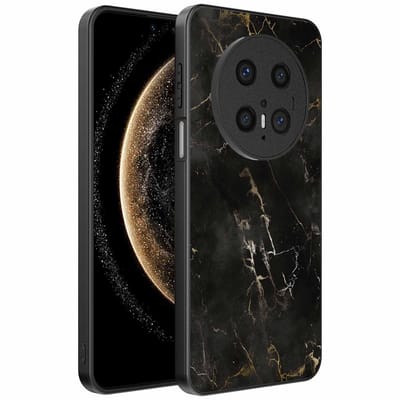 Geschikt voor Huawei Mate 70 Telefoonhoesje met marmer opdruk - TPU backcover case black marble design - Zwart - Smartphonica geschikt voor Huawei Mate 70