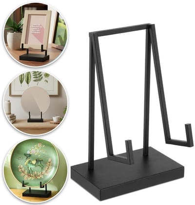 Metalen Display-Ezel Standaard-Zwart Tafelblad-Ezel Standaard Moderne Abstracte Tafelblad Displayhouder Voor Boeken Plaat Fotolijst Kunstwerk Recordalbums