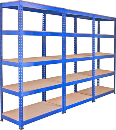 Q-rax stellingkasten - blauw - 3x90x50x182 cm - extra diep