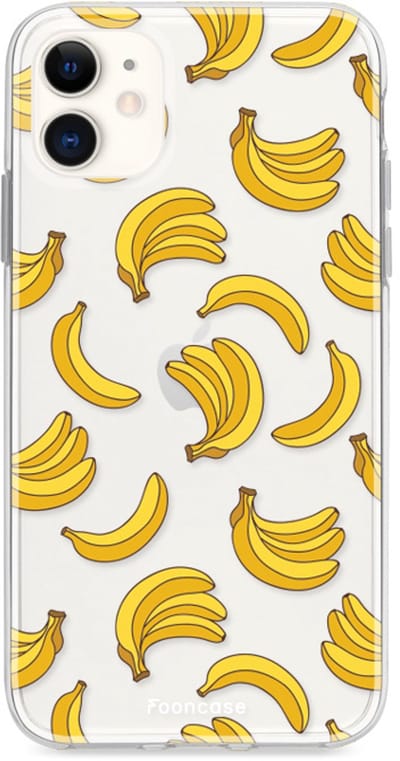 Fooncase Hoesje Geschikt voor iPhone 12 - Shockproof Case - Back Cover / Soft Case - Bananas / Banaan / Bananen