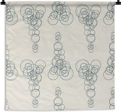 Wandkleed - Wanddoek - Cirkel - Patronen - Abstract - 90x90 cm - Wandtapijt