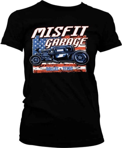 Misfit Garage Dames Tshirt -S- Old Glory Zwart