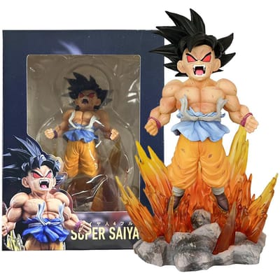 19CM Anime Dragon Ball Son Goku Figuur Rood Oog Model Pop Dragon Ball Speelgoed Actiefiguur PVC Zittende Houding Aarde Dragon Ball With box beige