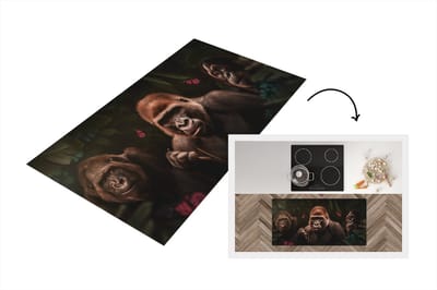 Keukenloper - Loper keuken - Aap - Jungle - Planten - Vlinder - 120x60 cm - Keukenloper vinyl