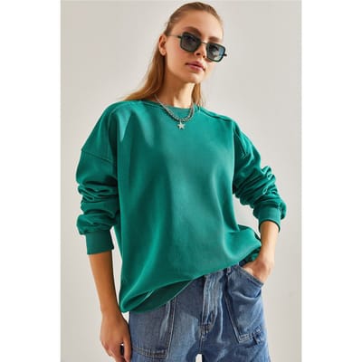 Overmaatse Gebreide Sweatshirt met Ronde Hals