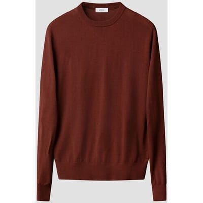 Eton Trui Luxury Extrafine Merino Crew Neck Donker Rood / male
