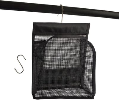 Reistas Toilettas - Douche Organizer - Hygiënisch Opbergen - Ademend Mesh Materiaal - 23x15x3 cm - Zwart