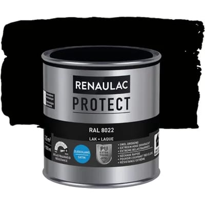 Renaulac Houtlak Protect - Zijdeglans - Zwartbruin Ral 8022 - 250ml