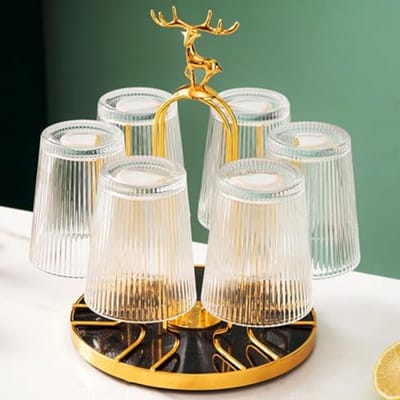 Draaiende beker droogrek voor 6 kopjes - Ruimtebesparend en elegant design