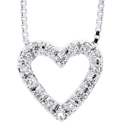 Ketting hart Diamonds 0.070 Cts White Gold