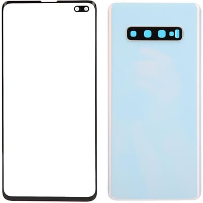 Mobiele Telefoon Achterkant Glas Cover en Buitenste Glaspaneel Vervanging voor Samsung S10+Plus(Blauw )