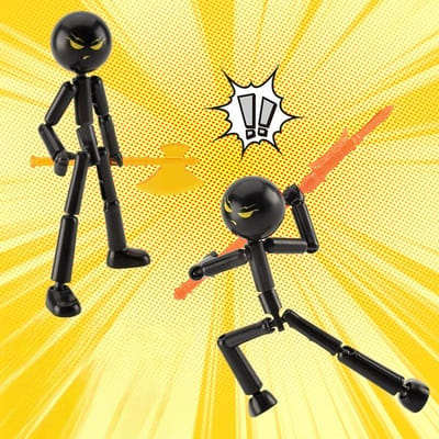 1 Set Verplaatsbare 3D-Print Mannequin Nieuwigheid Actiefiguur Stickman Geassembleerde Robot Multi-Jointed Stickman Speelgoed