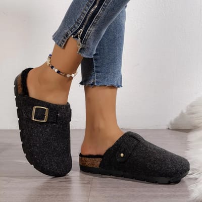 Dames Warme Winterpantoffels – Zachte Antislip Huispantoffels met Gesloten Teen – Comfortabele Instappers voor Thuis en Slaapkamer (Maat 40)