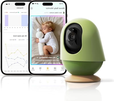 Slimme Babyfoon - HD Camera Monitor - Baby Veiligheid - Automatische Tracking - 3K Ultra HD - Groen Wit