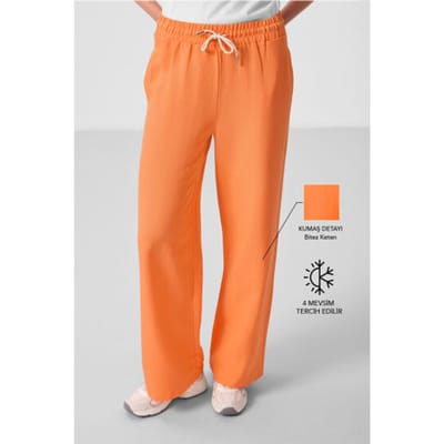 Mid-waist palazzo broek met koordjes