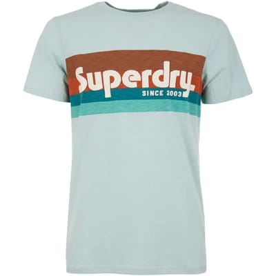 Superdry - Terrain gestreept T-shirt met relaxte pasvorm en logo - Heren - T-shirts